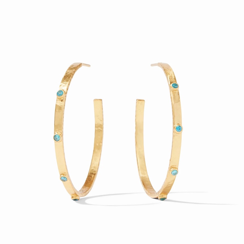 Julie Vos Crescent Stone Hoop Earrings
